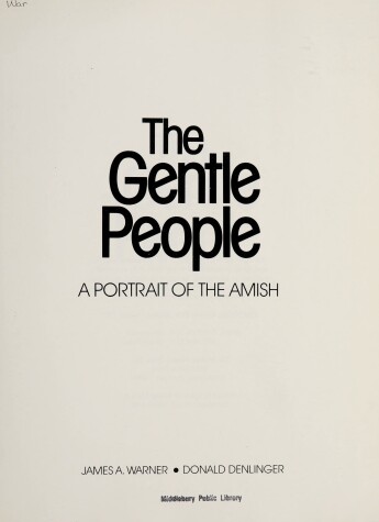 Book cover for The Gentle People: a Portrait of the Amish