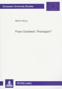 Cover of Franz Overbeck, Theologian?