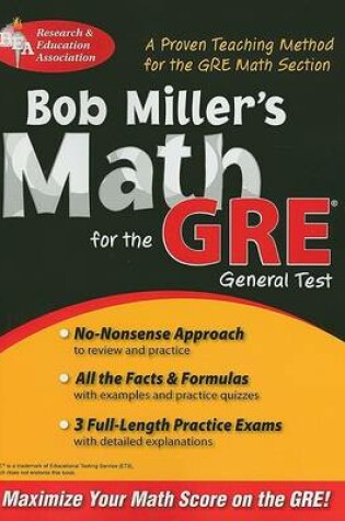 Cover of Bob Miller's Math for the GRE General Test