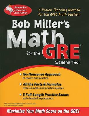 Book cover for Bob Miller's Math for the GRE General Test