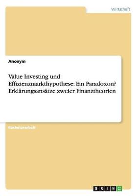 Book cover for Value Investing und Effizienzmarkthypothese