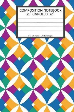 Cover of Unruled Composition Notebook 8" x 10". 120 Pages. Ornament Vector Illustration.