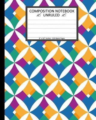 Book cover for Unruled Composition Notebook 8" x 10". 120 Pages. Ornament Vector Illustration.