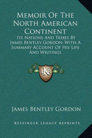 Cover of Memoir of the North American Continent