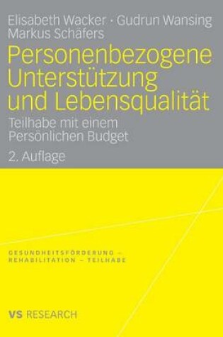 Cover of Personenbezogene Unterstützung und Lebensqualität