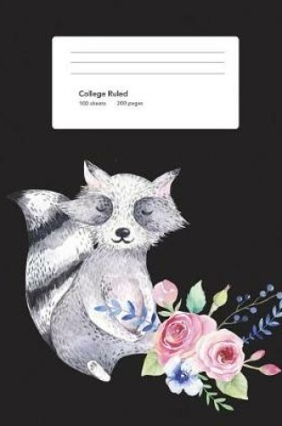 Cover of Raccoon Composition Book College Ruled