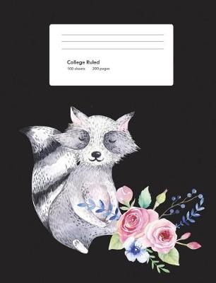 Book cover for Raccoon Composition Book College Ruled
