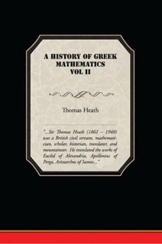 Cover of A History of Greek Mathematics (eBook)