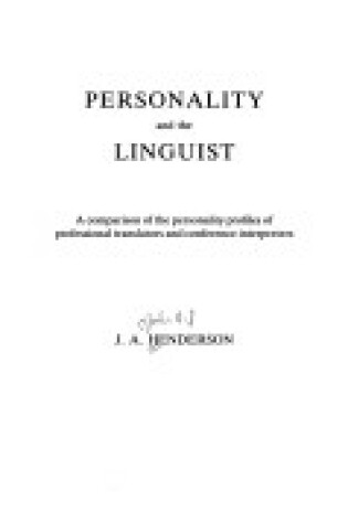 Cover of Personality and the Linguist