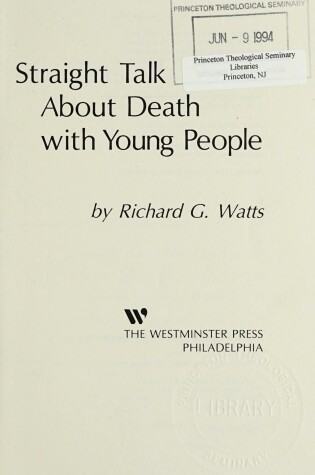 Cover of Straight Talk about Death with Young People