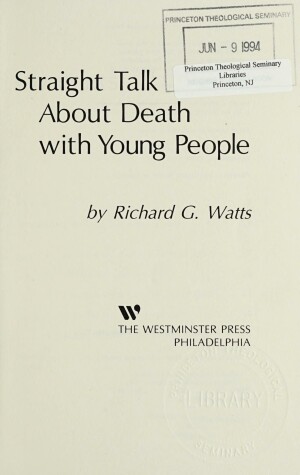 Book cover for Straight Talk about Death with Young People