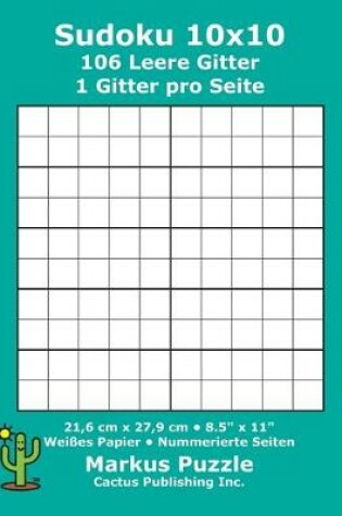 Cover of Sudoku 10x10 - 106 leere Gitter