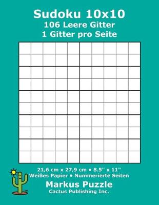 Book cover for Sudoku 10x10 - 106 leere Gitter