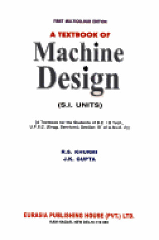 Cover of Textbook of Machine Design