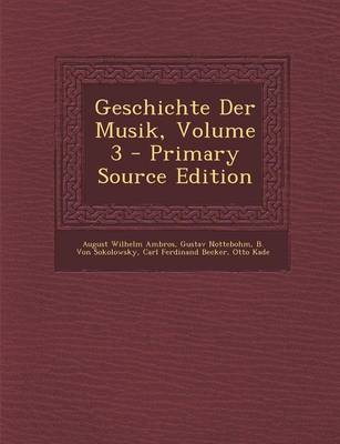 Book cover for Geschichte Der Musik, Volume 3