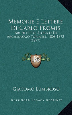 Book cover for Memorie E Lettere Di Carlo Promis