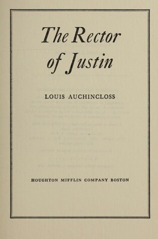 Cover of Rector of Justin Pa