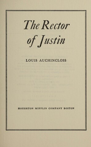 Book cover for Rector of Justin Pa
