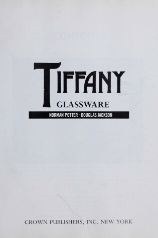 Cover of Tiffany Glassware