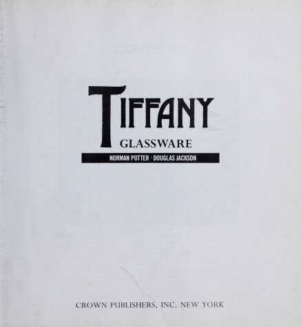 Book cover for Tiffany Glassware