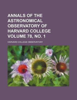 Book cover for Annals of the Astronomical Observatory of Harvard College Volume 78, No. 1