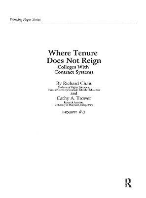 Book cover for Where Tenure Does Not Reign