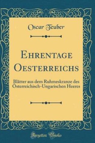 Cover of Ehrentage Oesterreichs