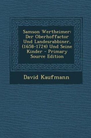 Cover of Samson Wertheimer