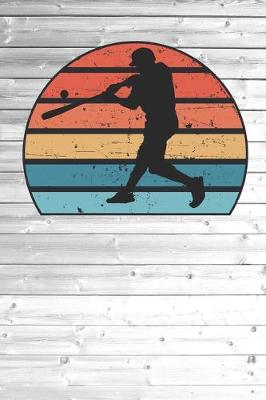 Book cover for Baseball Player Athlete Silhouette Image On A Retro Vintage 70s Distressed Sunset Journal