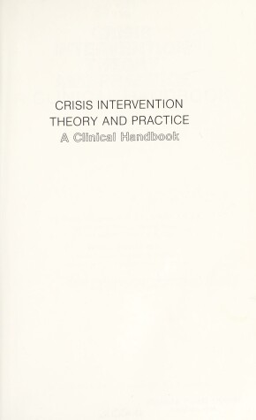 Book cover for Crisis Intervention Theory and Practice