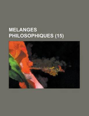 Book cover for Melanges Philosophiques (15)