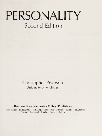 Book cover for Personality