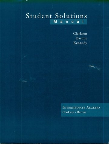 Book cover for Intermediate Algebra Student Solutions Manual