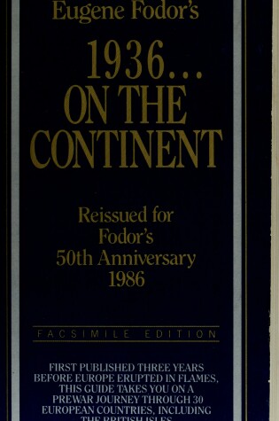 Cover of 1936--on the Continent
