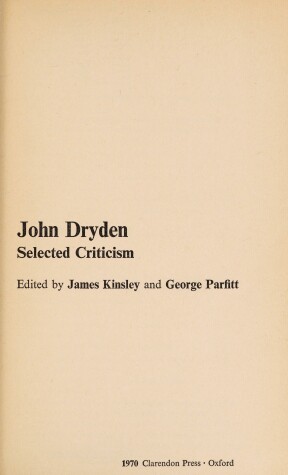 Book cover for Selected Criticism