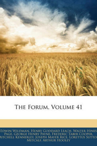 Cover of The Forum, Volume 41