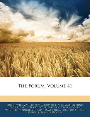 Book cover for The Forum, Volume 41