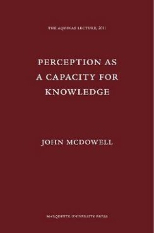 Cover of Perception as a Capacity for Knowledge