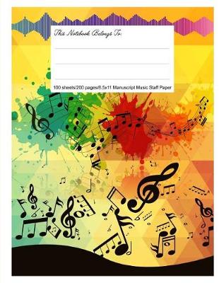 Book cover for Staff Paper Blank Manuscript Musical Notebook, 12 Staves, 8.5.X 11, Music Free