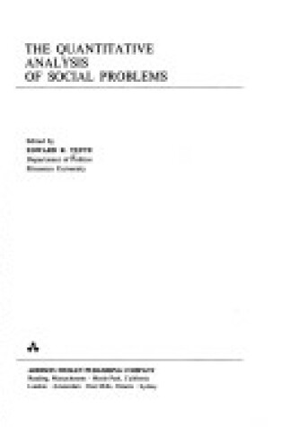 Cover of Quantitative Analysis of Social Problems