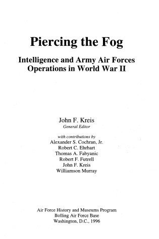 Cover of Piercing the Fog