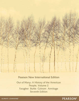 Book cover for Out of Many Volume 2 Pearson New International Edition, plus MyHistoryLab without eText