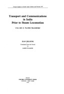 Book cover for Transport and Communications in India Prior to Steam Locomotion