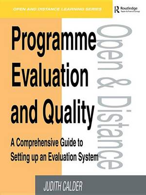 Book cover for Programme Evaluation and Quality: A Comprehensive Guide to Setting Up an Evaluation System