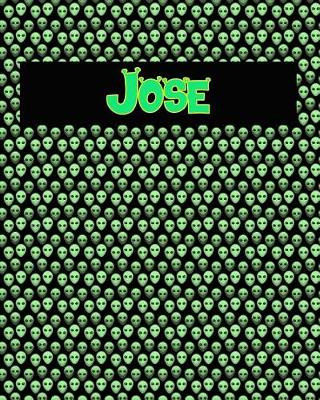 Book cover for 120 Page Handwriting Practice Book with Green Alien Cover Jose