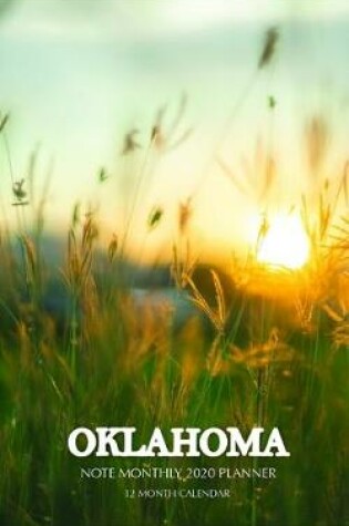 Cover of Oklahoma Note Monthly 2020 Planner 12 Month Calendar