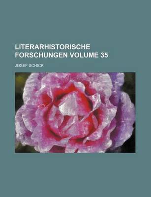 Book cover for Literarhistorische Forschungen Volume 35