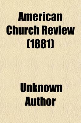 Book cover for American Church Review