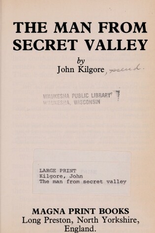 Cover of The Man from Secret Valley