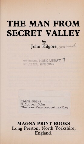 Book cover for The Man from Secret Valley